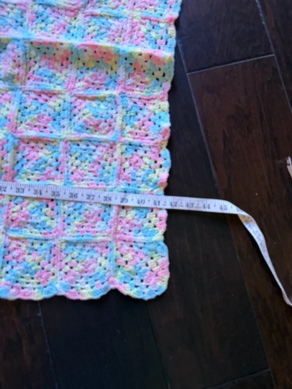 Vintage Handmade Crochet Crocheted Baby Blanket Size 41 x 28 inches